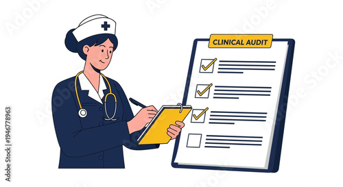 Medical Professional Performing Clinical Audit, Health Inspection, And Quality Control Evaluation
