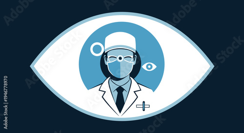 Medical Professional Performing Eye Care In A Unique Creative And Illustrative Design