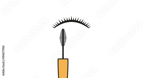 Mascara wand with long eyelashes.