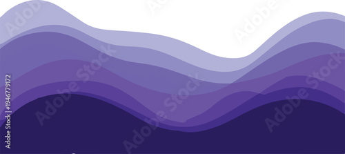 Soft gradient of purple and violet wavy layers, abstract background for creative designs, clean design, white space