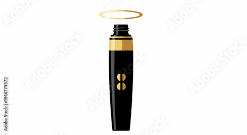 A sleek black and gold electronic cigarette.
