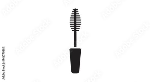 Black mascara brush and tube isolated.