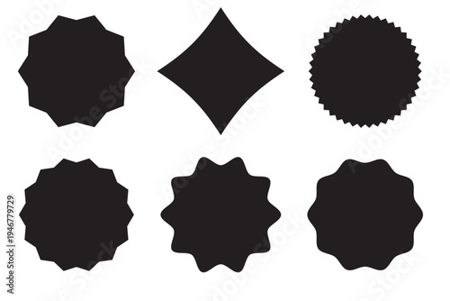 Set of vector starburst, sunburst badges. Simple flat style Vintage labels. Design elements. Colored stickers. A collection of different types and colors icon. eps 10	