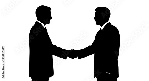 Businessmen shaking hands, silhouette, partnership, agreement, success, teamwork, corporate concept