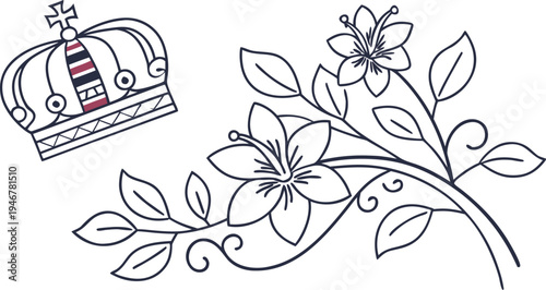 Thai royal celebration with crown and jasmine flowers