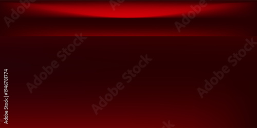 Red studio background. Abstract limbo podium studio room. Dark red gradient wall floor and spotlight scene. Showcase, promotion display. Vector stage mockup illustration