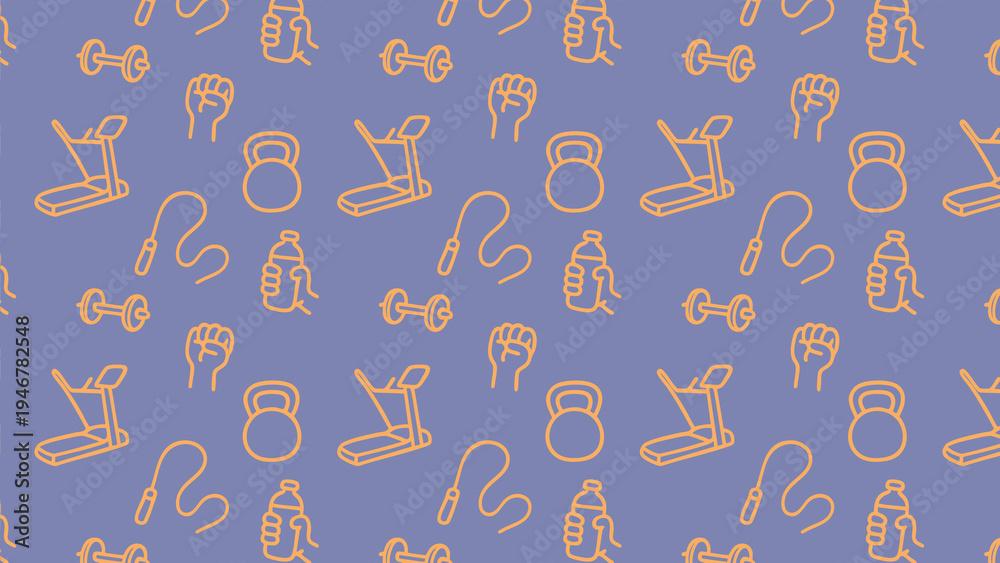 Fototapeta premium Gym doodle vector pattern design