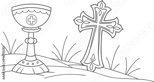 Austria corpus christi religious holiday chalice and cross