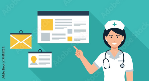 Medical Professional Presenting Healthcare Information On Digital Platforms With Technology