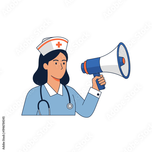 Medical Professional Promoting Healthcare Information and Services with a Loudspeaker Device