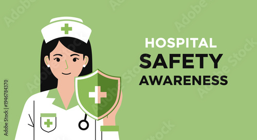 Medical Professional Promoting Hospital Safety and Healthcare Awareness Campaign