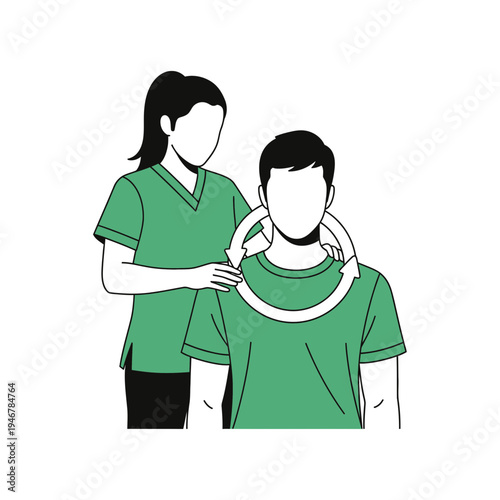 Medical Professional Providing Neck Rehabilitation And Supporting Patient's Recovery Process