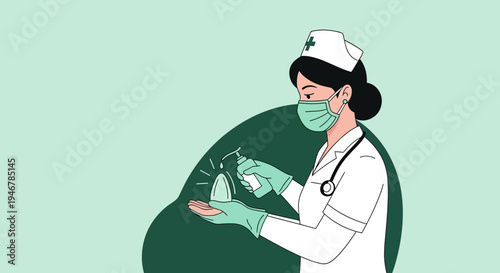 Medical Professional Sanitizing Hands: A Healthcare Worker Sanitizing for Protection