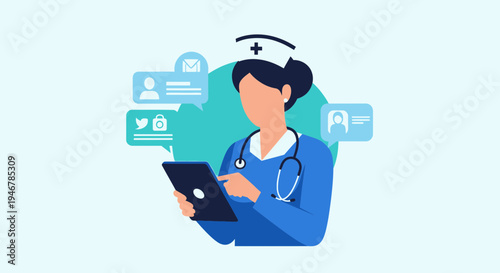 Medical Professional Utilizing Digital Technology for Enhanced Communication and Patient Care