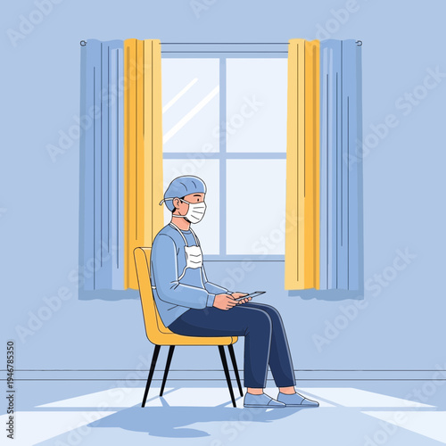 Medical Professional Waiting Patiently While Contemplating Next Steps in A Sterile Environment