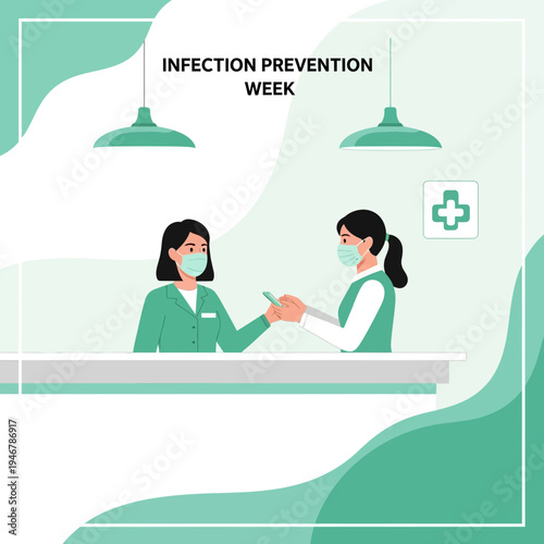 Medical Professionals Collaborating During Infection Prevention Week Demonstrating Safe Practices
