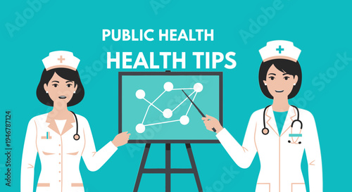 Medical Professionals Illustrate Public Health Concepts And Valuable Wellness Guidance