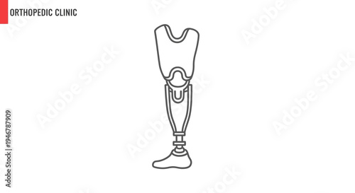 Medical Prosthetic Illustration Depicting a Leg Prosthesis for Healthcare and Rehabilitation