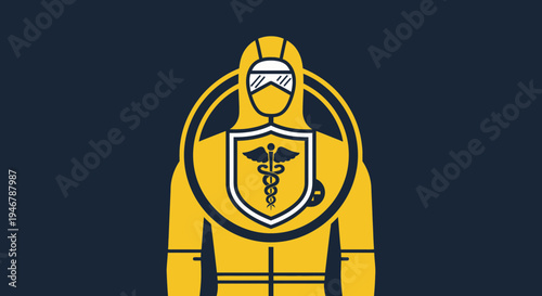 Medical Protection Concept Depicting Healthcare Worker in Protective Suit