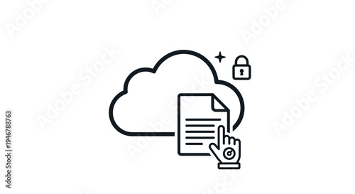 Secure cloud document storage concept.