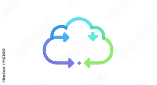 Cloud computing data exchange icon.