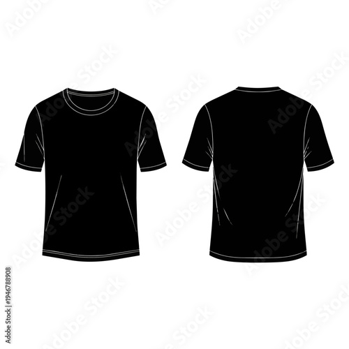 Black T Shirt Front Back.