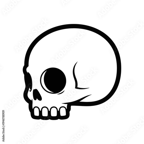 Black and white skull icon.