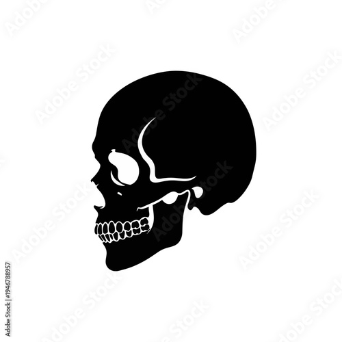 Black Skull Icon Graphic Design.