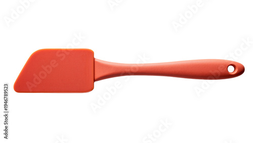 Obraz na plátne Isolated flexible orange silicone spatula a common baking and cooking utensil