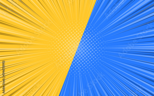 Comic cartoon versus background design.