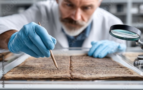 Conservator Applying Protective Archival Techniques on Film