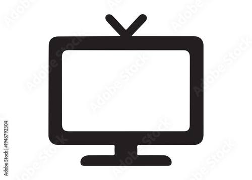 television logo silhouette vector, Vintage retro antenna television logo silhouette vector illustration, old tv logo, box tv logo, tv retro logo silhouette design on white background