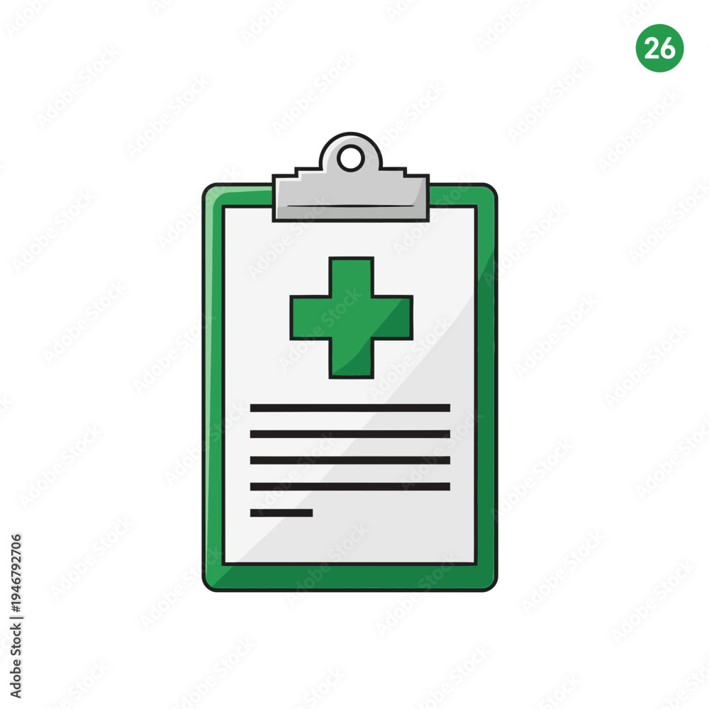 Obraz premium Medical Record Icon: Illustrative Digital Artwork Depicting Healthcare and Documentation