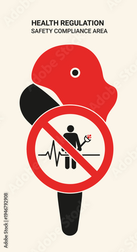 Medical Restrictions Symbol Indicating Health Regulations and Safety Compliance in Specified Area