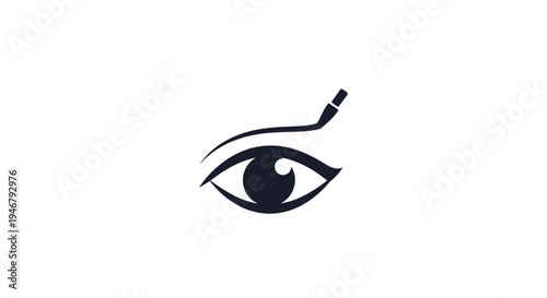 A stylized illustration of an eye with a cable.