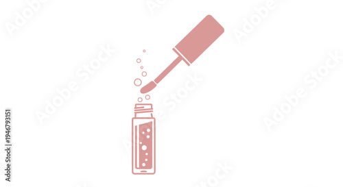Pink lip gloss with applicator brush.