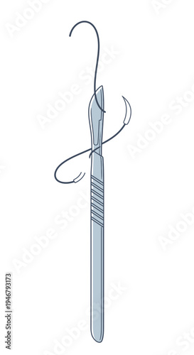 Medical Scalpel And Surgical Thread Depicting Precise Incision Skills And Techniques