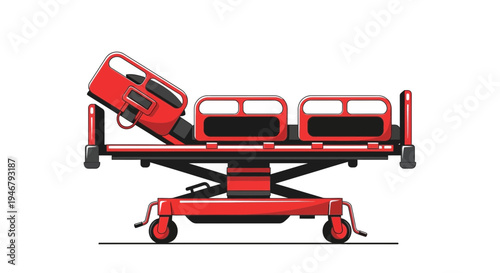 Medical Stretcher Illustration Depicting Healthcare, Hospital, Emergency, and Medical Supplies