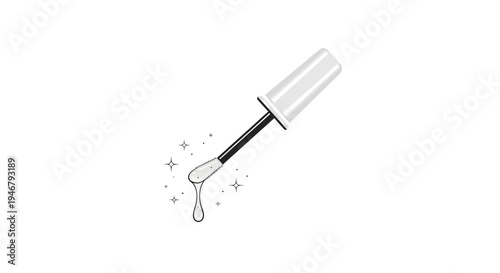 A dropper with a single drop falling.