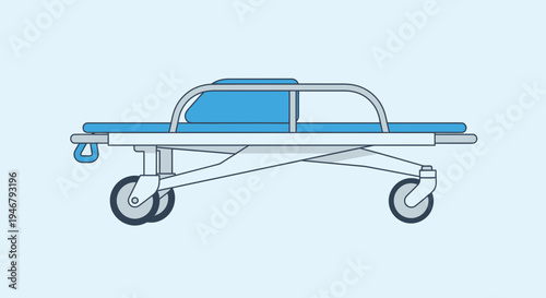 Medical Stretcher Illustration Depicting Patient Transport Equipment in a Hospital Setting