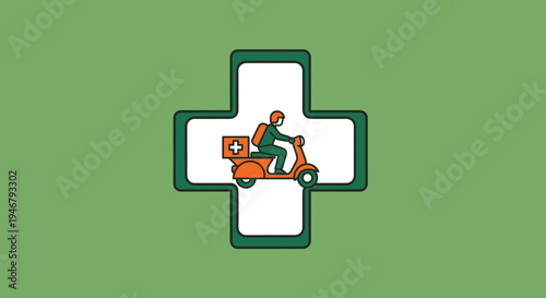 Medical Supplies Delivery: A Scooter Rider Transporting Essentials in Emergency Situations