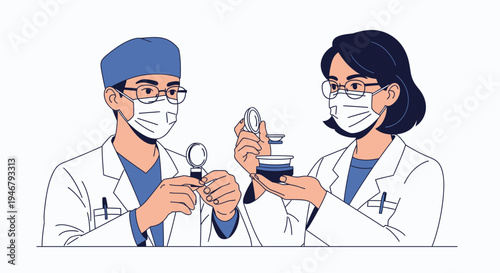 Medical Scientists Examining Samples and Results During a Scientific Research Experiment