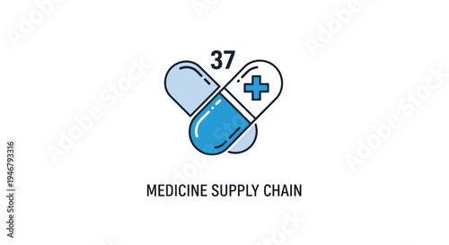 Medical Supply Chain Illustration Showcasing Pharmaceutical Medicine and Healthcare Concepts