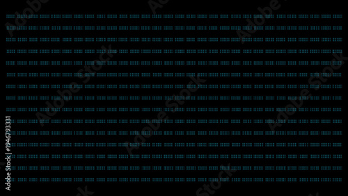 Cyan tech glyph row texture with repeating digital symbols and scanline bands on dark background