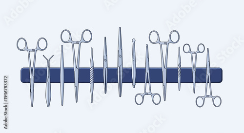 Medical Surgical Instruments Arranged in Orderly Fashion Displaying Precision and Clinical Clarity