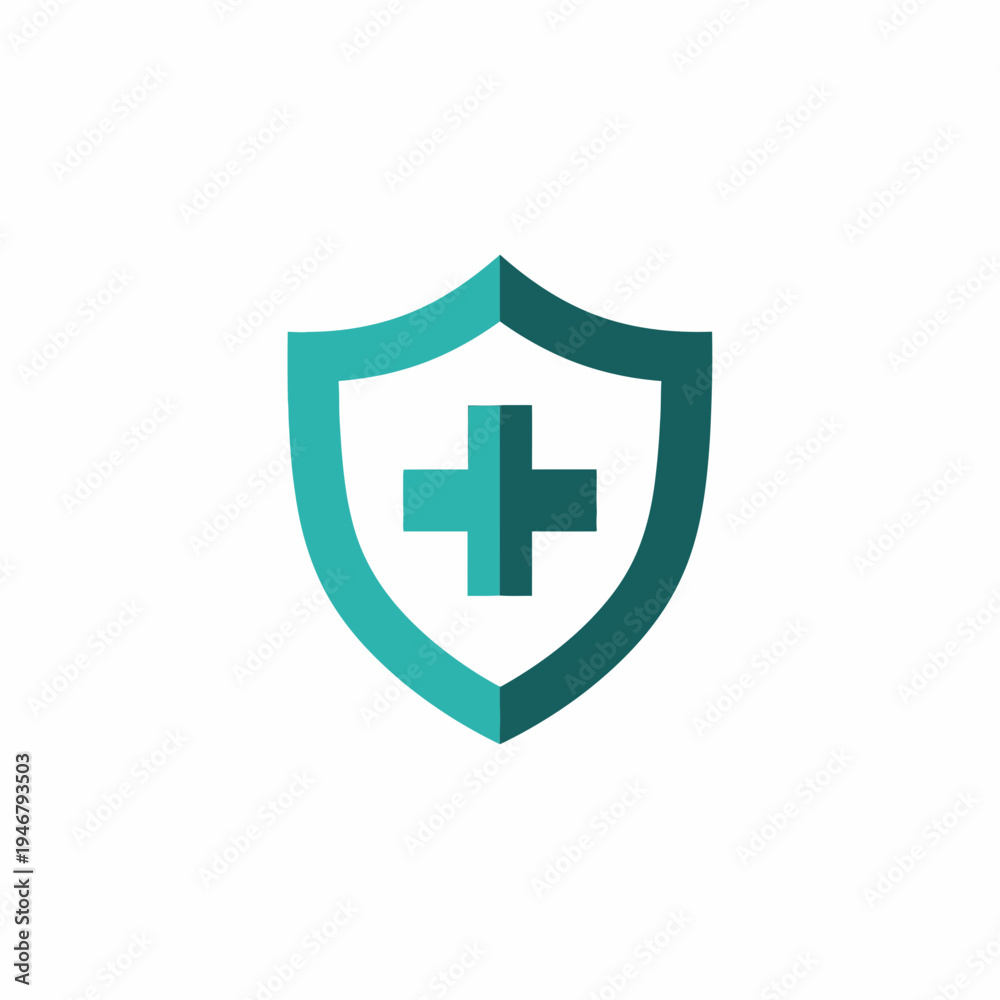 Fototapeta premium Medical Shield Icon: Symbolizing Healthcare, Protection, and Well-being in Modern Design