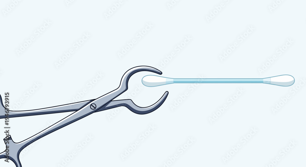 Obraz premium Medical Tool Handling Cotton Swab: Precision and Hygiene in Healthcare Procedures
