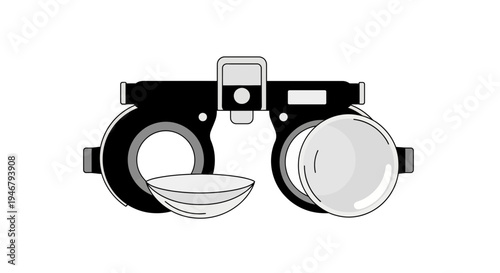 Medical Tool Depicting Optometry Instrument and Lenses For Eye Examination Visualization