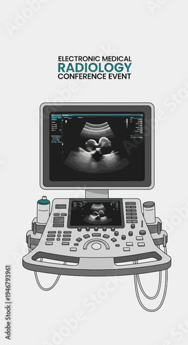 Medical Ultrasound Examination Displaying Fetus For Healthcare, Science, and Radiology Fields