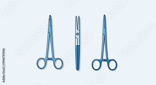 Medical Tools: Blue Surgical Instruments for Precision Operations in the Healthcare Field